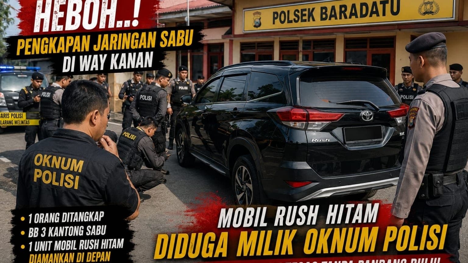 HEBOH! Penggerebekan Sabu di Way Kanan Seret Nama Oknum Aparat