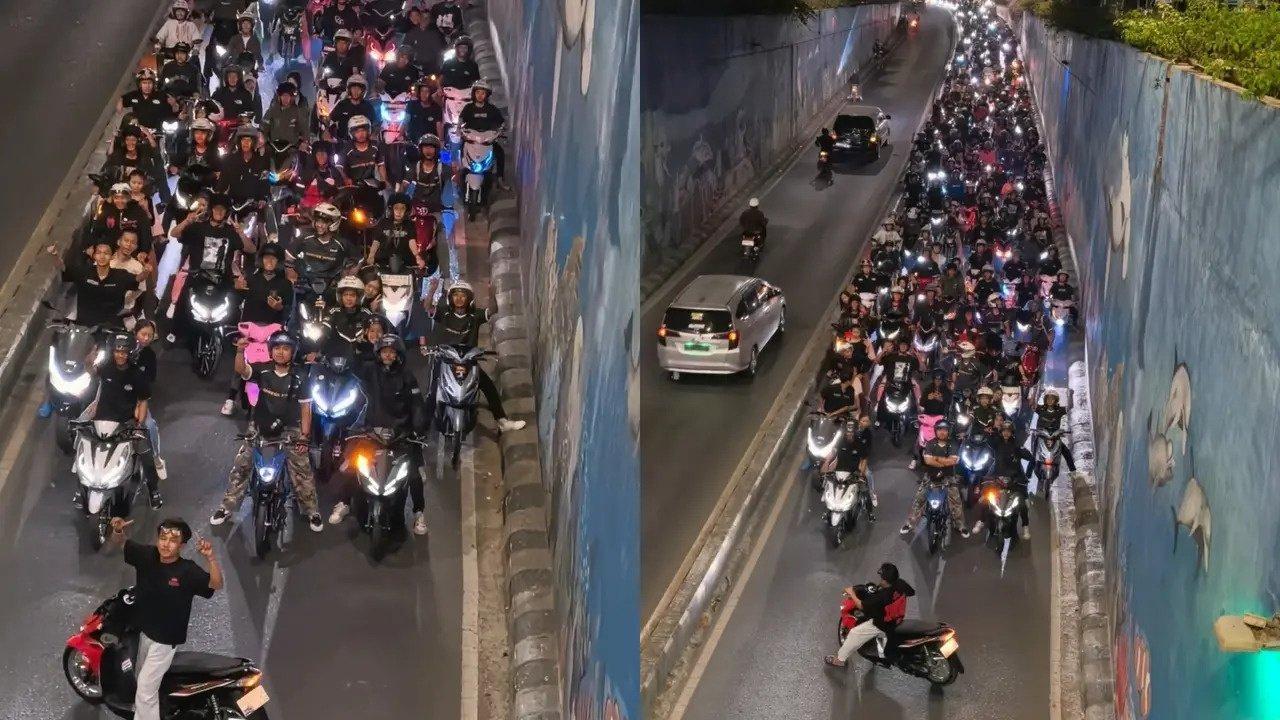 Polisi Mulai Bidik Para Pemilik Motor Knalpot Brong yang Viral di Underpass ZA Pagar Alam